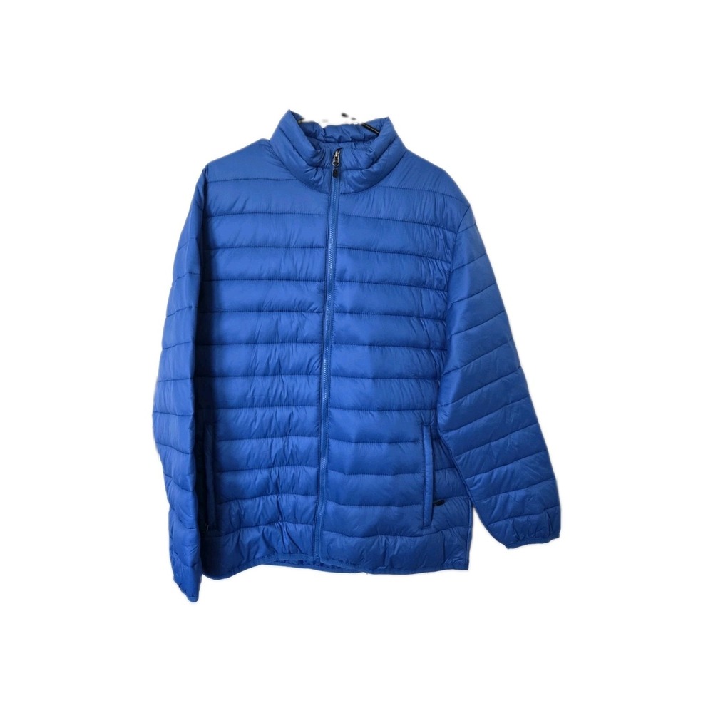 Swiss Tech Mens Blue Packable Puffer Jacket Large 42-44 Quilted Full Zip Coat